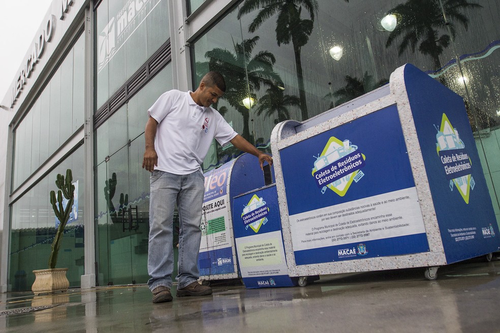 Pontos de recolhimento de resÃ­duos de eletroeletrÃ´nicos (Foto: Bruno Campos/Ascom MacaÃ©)