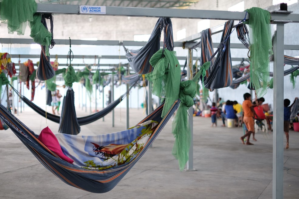 Abrigo para imigrantes em Pacaraima (Foto: Inaê Brandão/G1 RR/Arquivo )