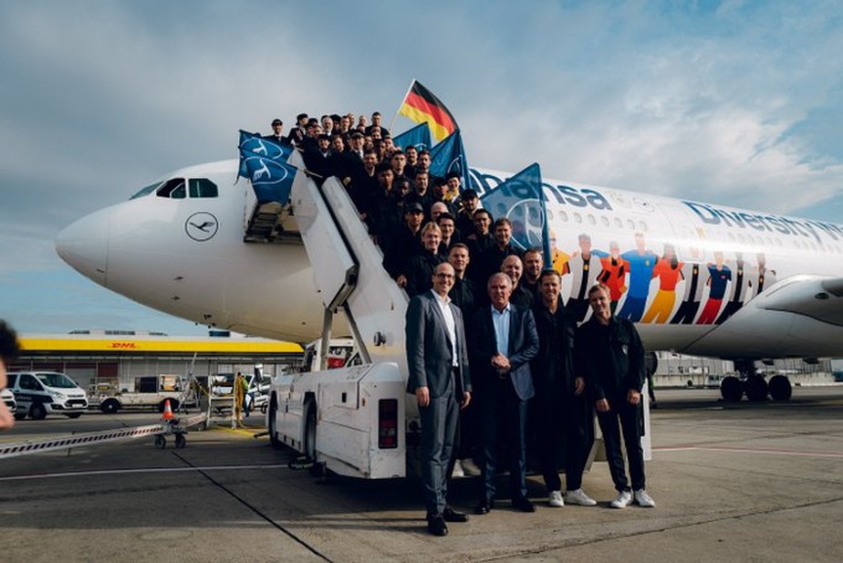 Avião que levará seleção alemã exibirá frase 'Diversidade vence'