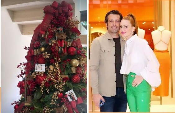 Marina Ruy Barbosa mostra árvore de Natal romântica decorada com fotos em casal (Foto: Reprodução/ Instagram)