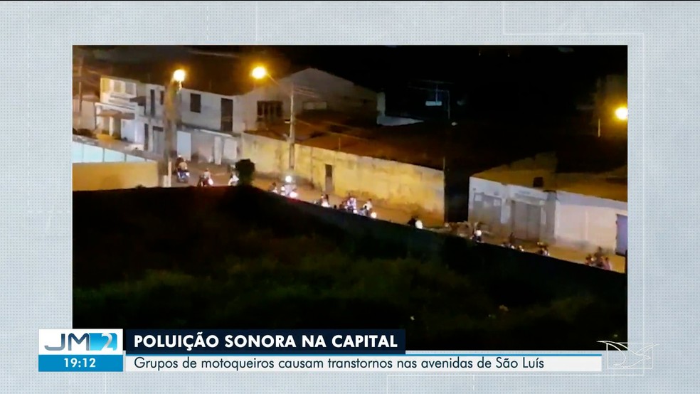 Motociatas à noite causam transtornos a moradores em São Luís — Foto: Reprodução/TV Mirante