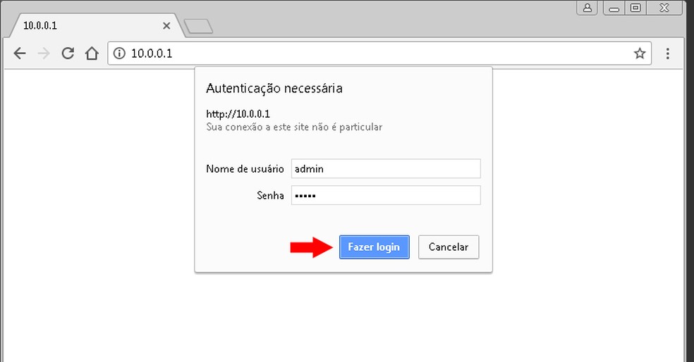 O endereço de configuração do roteador pode variar de acordo com a marca — Foto: Reprodução/Thiago Rocha