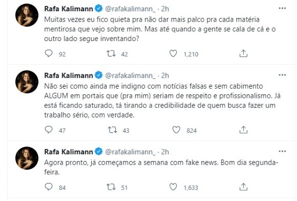 Publicação de Rafa Kalimann (Foto: Reprodução/Twitter)