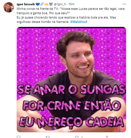 Reação sobre a participação de Lucas no 'Mais você' (Foto: TV Globo )