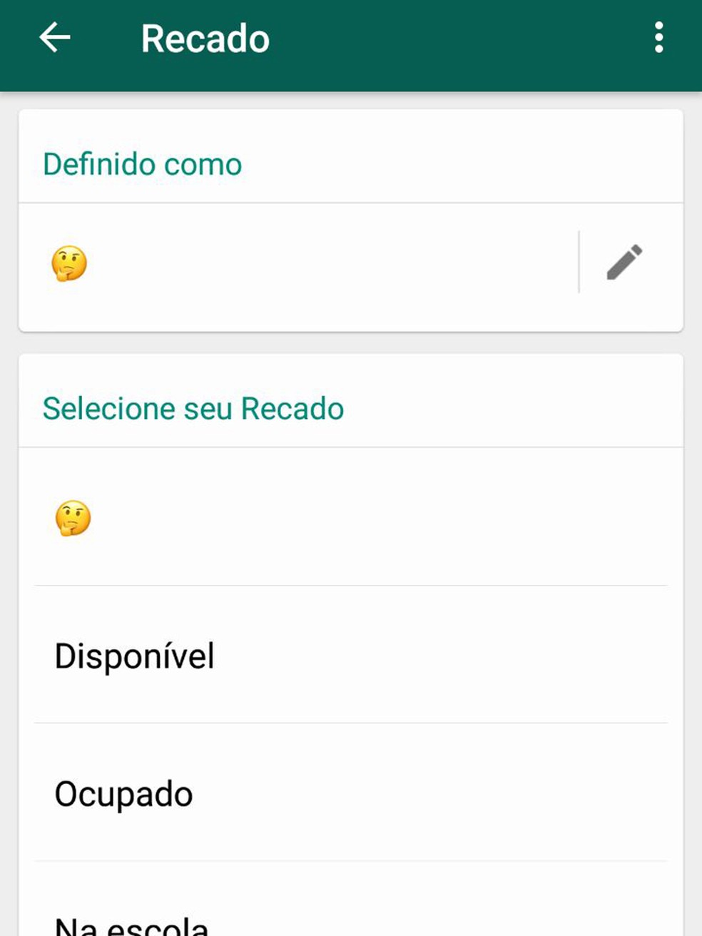 Ap³s reclama§µes status antigo do WhatsApp retorna em vers£o para Android do aplicativo Foto