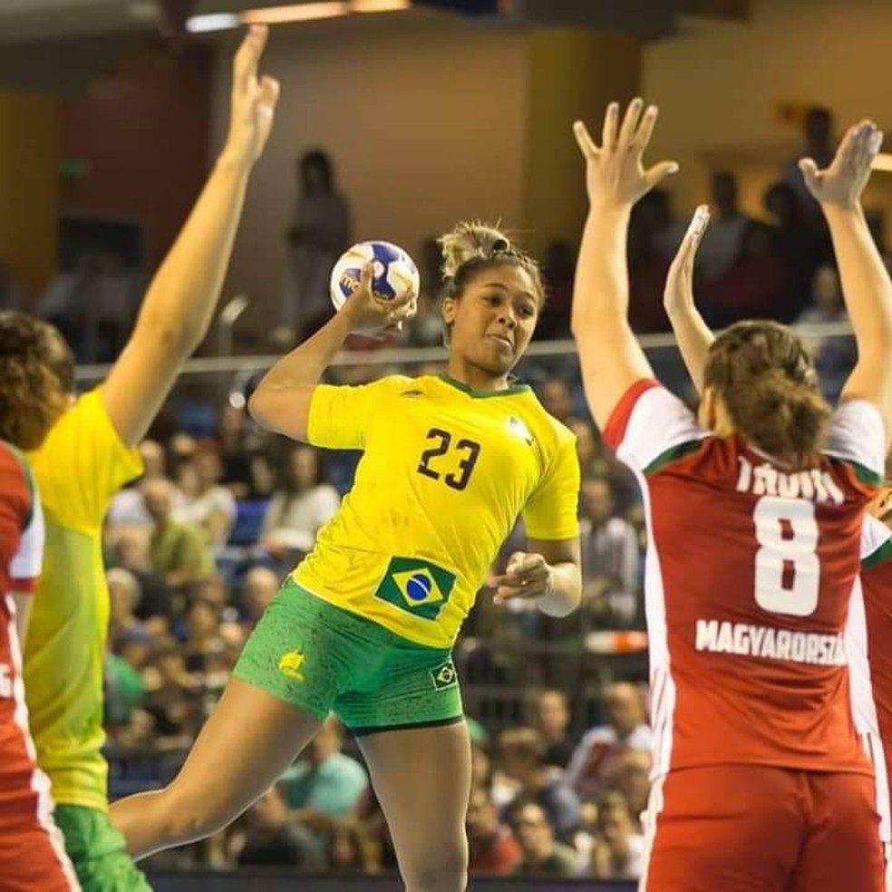 Gilvana Mendes Nogueira atuando pela seleÃ§Ã£o brasileira â€” Foto: DivulgaÃ§Ã£o