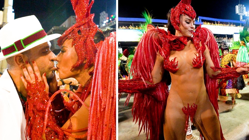 Paolla Oliveira esbanja sensualidade e carisma no esquenta da Grande Rio — Foto: Gustavo Wanderley/g1