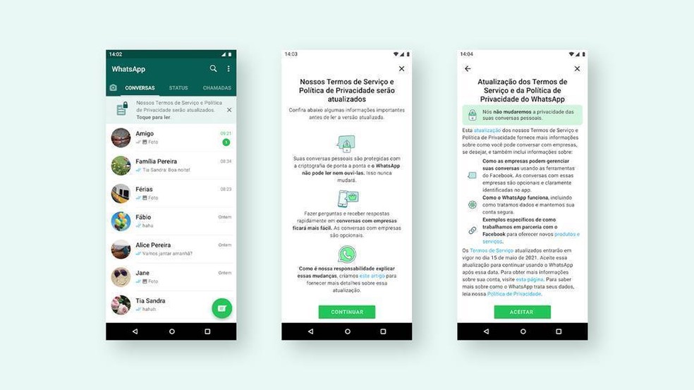 WhatsApp terá novo alerta sobre mudança na política de privacidade — Foto: Divulgação