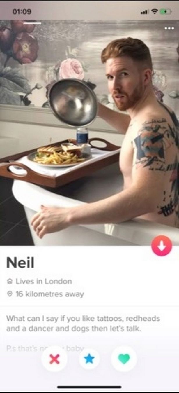 Imagem do perfil fake de Neil Jones (Foto: reprodução Tinder)