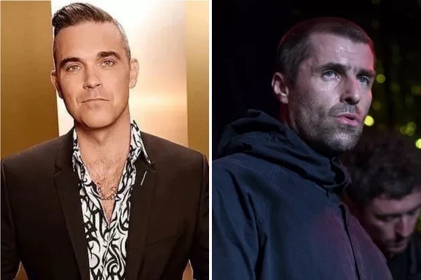 Os cantores Robbie Williams e Liam Gallagher (Foto: Getty Images)