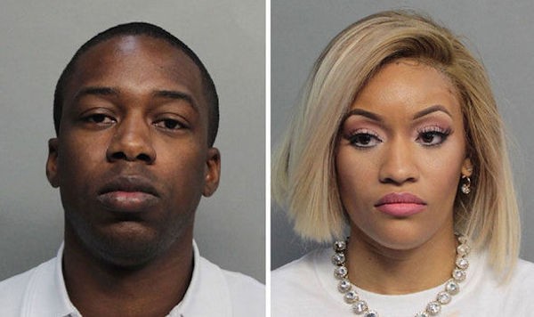 As duas pessoas presas pela polícia de Miami que atuavam como falsos empresários da cantora Adele (Foto: Divulgação)