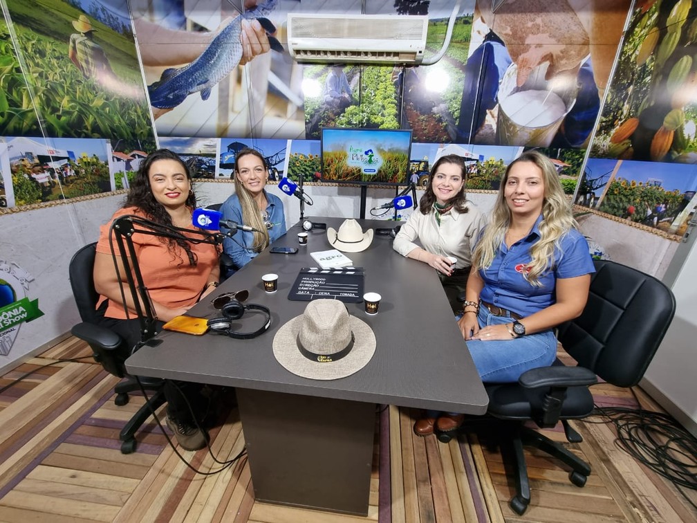 Gravação de podcast sobre mulheres do Agro com participação especial da Ticiane Figuerêdo — Foto: Armando Júnior