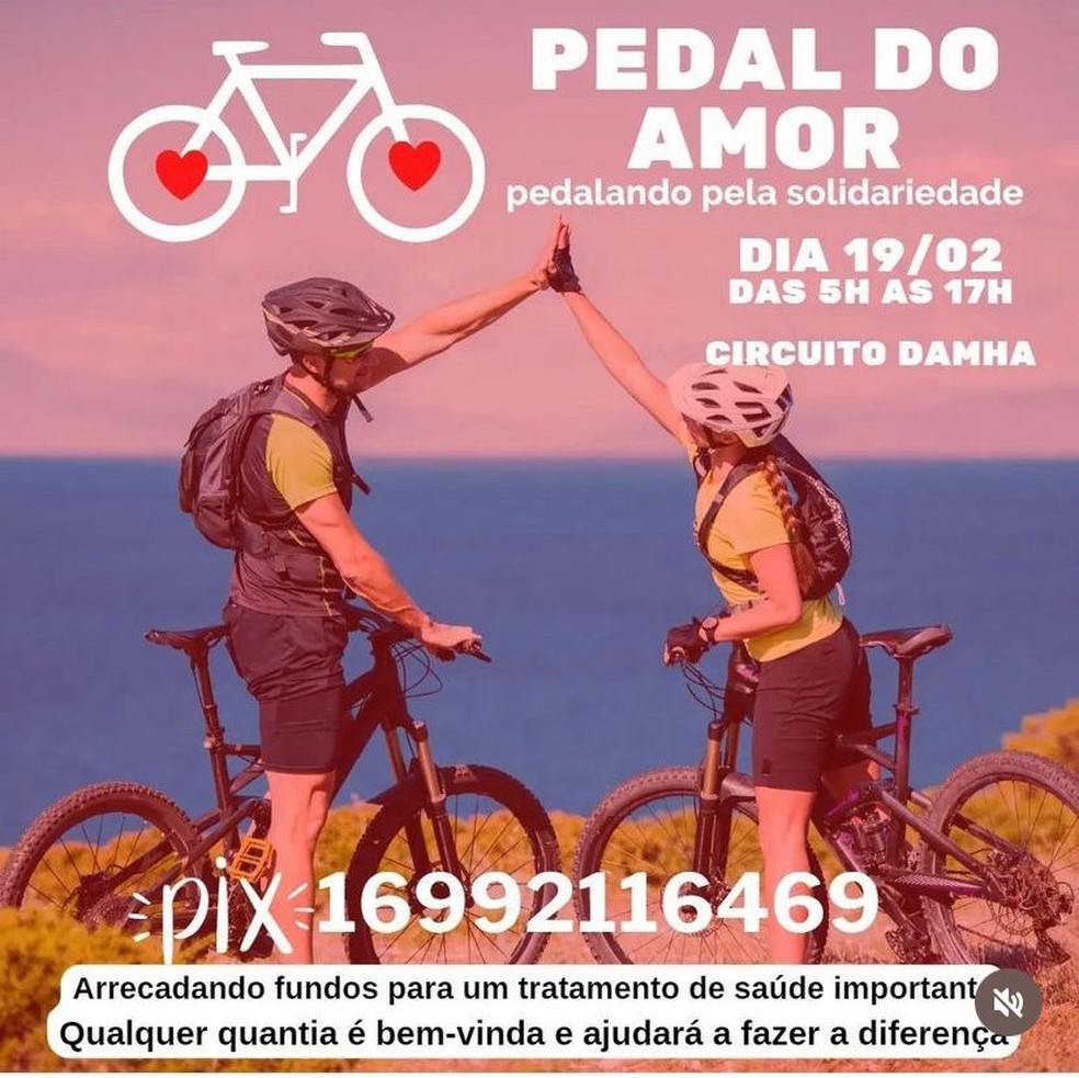 'Pedal do Amor' será realizado em Araraquara em prol de tratamento contra o câncer — Foto: Reprodução