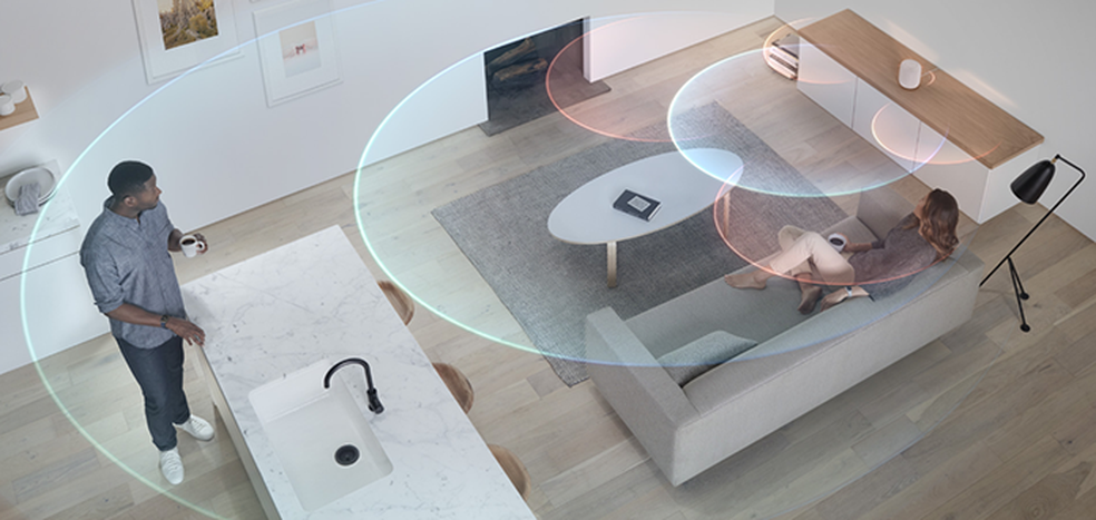 HomePod promete espalhar som igualmente pelo ambiente — Foto: Divulgação/Apple