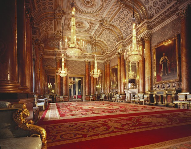 A Sala Azul serviu originalmente como salão de baile do palácio de Buckingham até 1855 (Foto: The Royal Collection Trust / Divulgação)