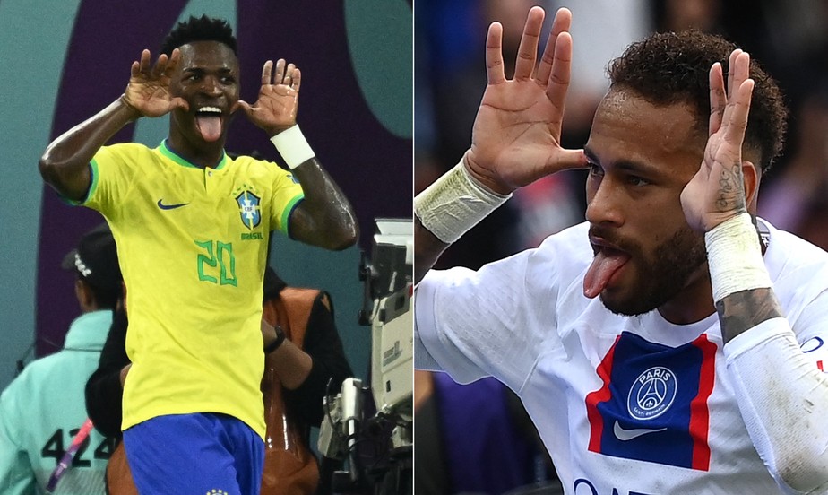 Vinícius Júnior repetiu careta de Neymar em comemoração de gols