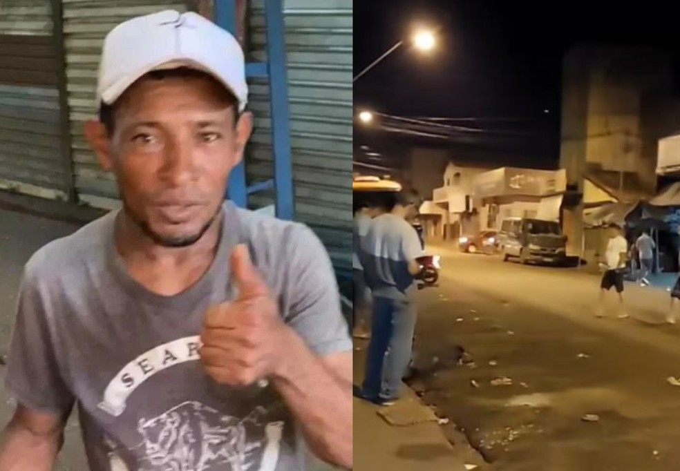 Vítima, identificada apenas como Edvan, teve o tórax e cabeça esmagados — Foto: Montagem/g1
