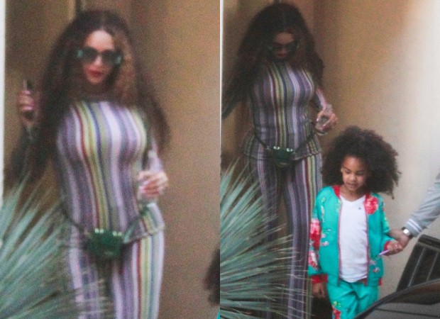 Beyoncé e a filha Blue Ivy (Foto: Backgrid)