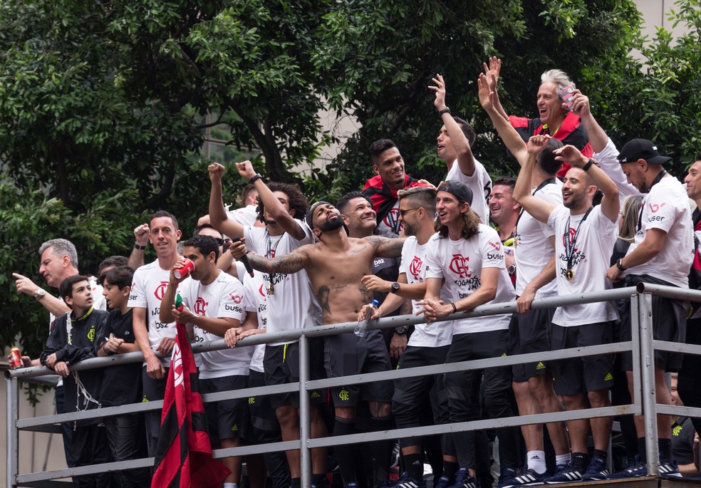 O último fim de semana foi de muita comemoração do Flamengo — Foto: BÁRBARA DIAS/AGIF/ESTADÃO CONTEÚDO