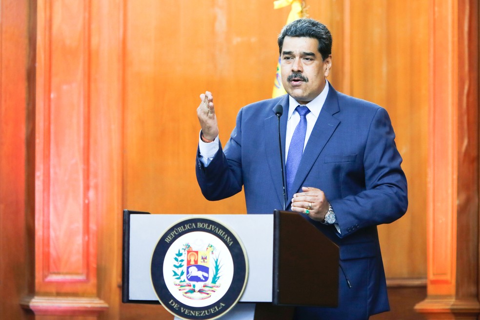 Nicolás Maduro, presidente chavista da Venezuela, durante declaração em Caracas em 29 de junho — Foto: Miraflores Palace/Handout via Reuters