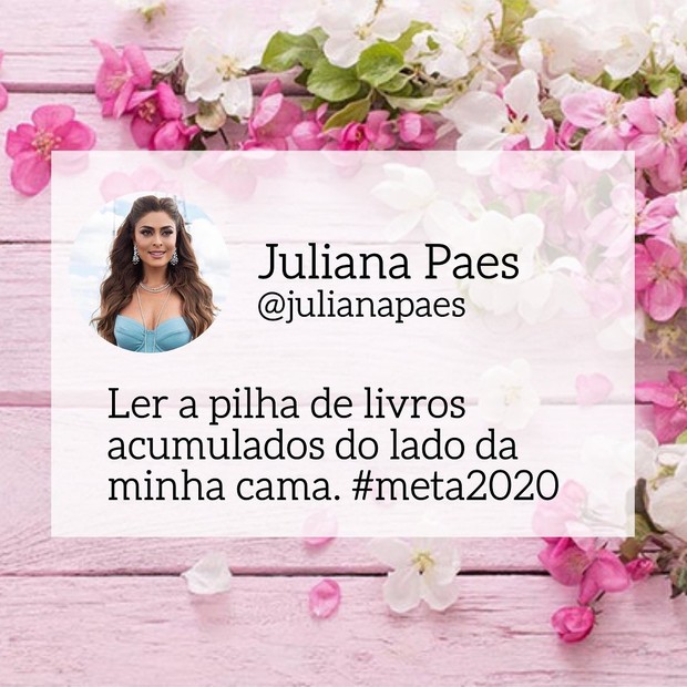 Juliana Paes posta suas metas para 2020 (Foto: Reprodução/Instagram)