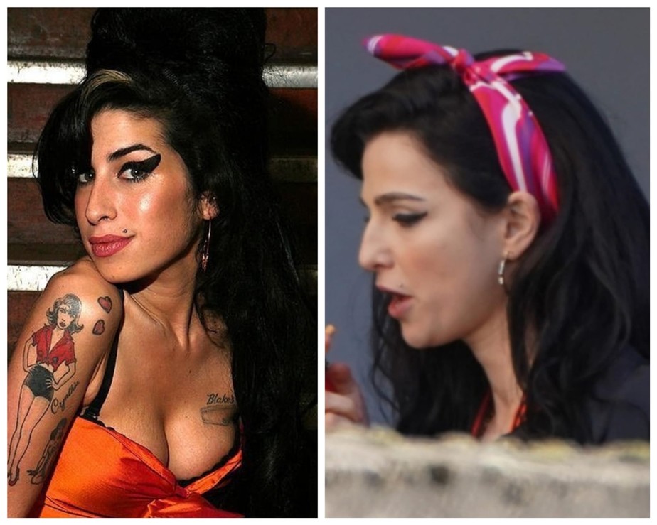 Marisa Abela aparece caracterizada como Amy Winehouse durante filmagens