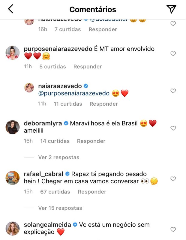 Comentários em fotos de Naiara Azevedo (Foto: Reprodução/Instagram)
