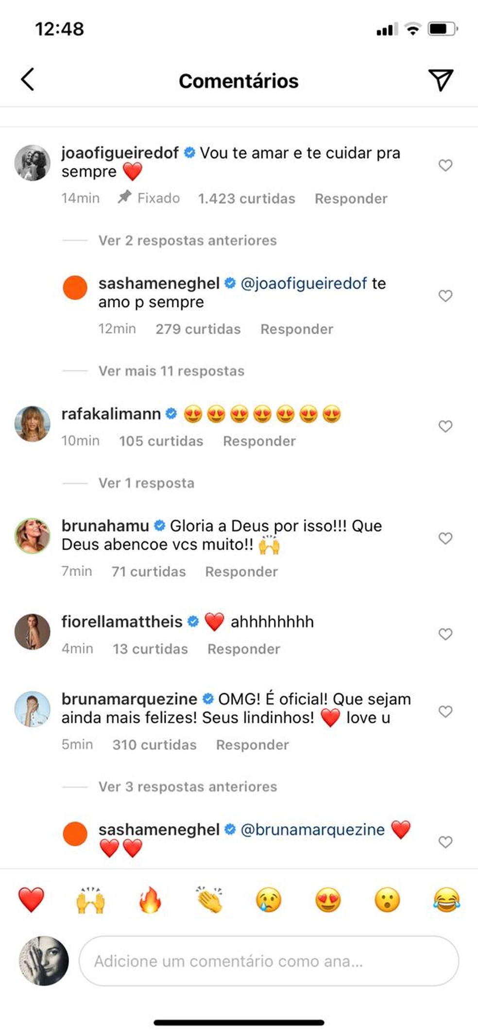 Sasha se casa com João Figueiredo e famosos parabenizam o casal  — Foto: Reprodução/Instagram