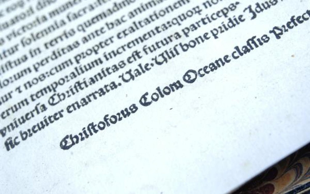 Carta roubada de CristÃ³vÃ£o Colombo volta para a Espanha (Foto: Departamento de ImigraÃ§Ã£o e AlfÃ¢ndega dos EUA/Reuters)