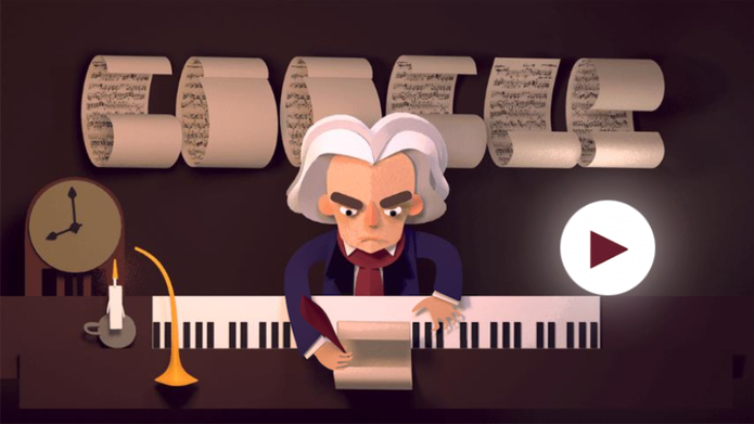 Beethoven ganha Doodle do Google com jogo de música (Foto: Reprodução/Google)