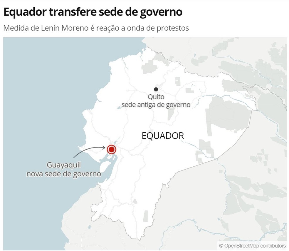Equador transfere sede de governo — Foto: G1 
