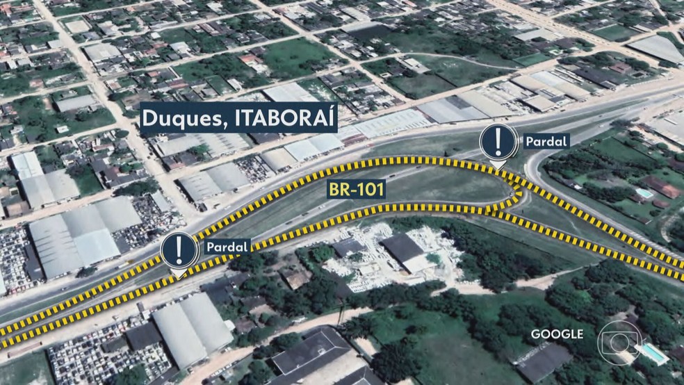 Pardais na Niterói-Manilha: ponto de assaltos — Foto: Reprodução