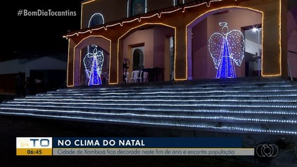 Decoração de natal em Xambioá encantada toda a população