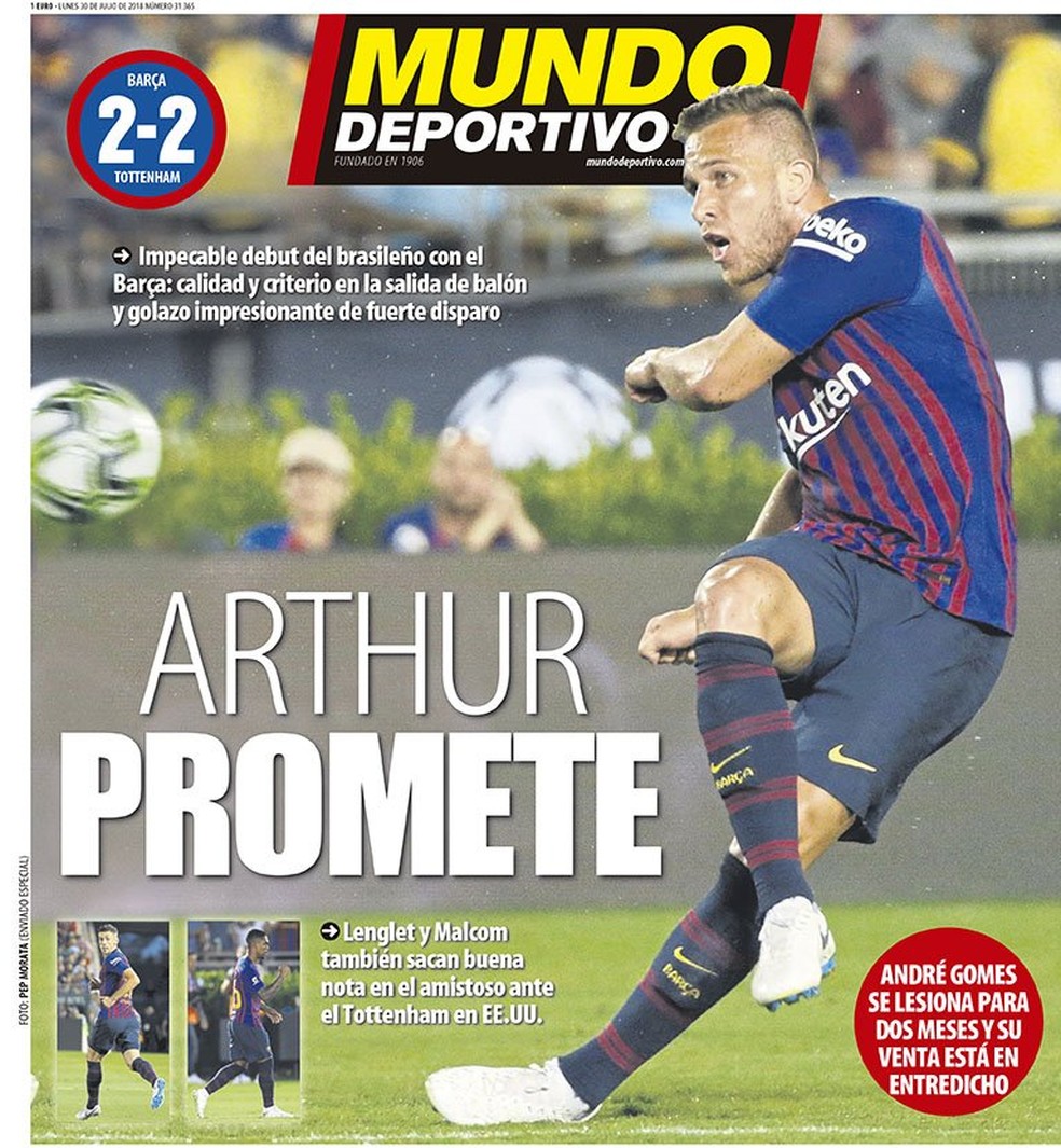Capa de segunda-feira do jornal "Mundo Deportivo" (Foto: DivulgaÃ§Ã£o)