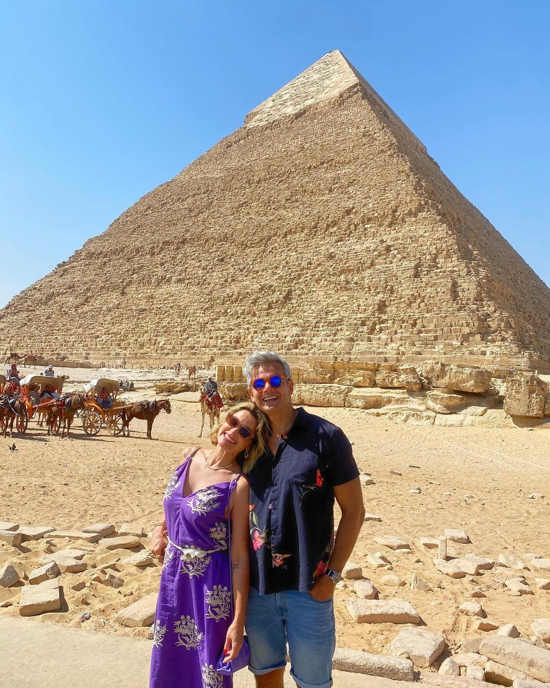 Flávia Alessandra e Otaviano Costa no Egito (Foto: Reprodução/Instagram)