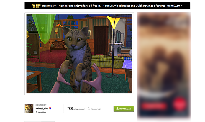 Faça o download do Pet do The Sims 2 (Foto: Reprodução/Murilo Molina)
