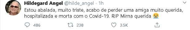 Hildergard Angel lamenta morte de Mirna Bandeira de Mello (Foto: Rreprodução Instagram)