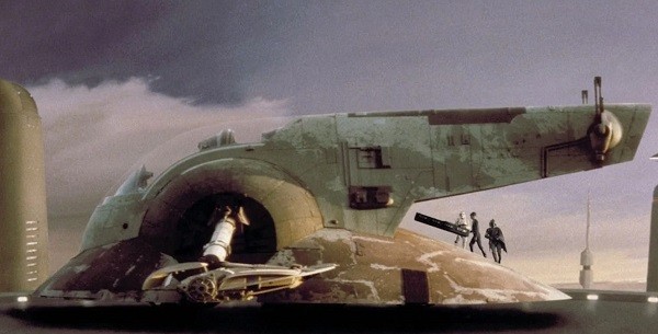 A nave do personagem Boba Fett em cena de Star Wars: Episódio V - O Império Contra-ataca (1980) (Foto: Reprodução)