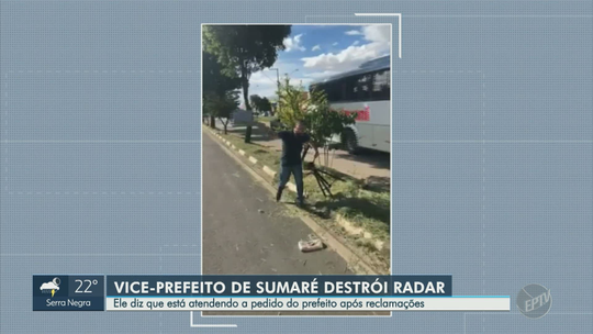 Vice-prefeito de Sumaré faz vídeo quebrando radar móvel: 'Na minha cidade, não!'