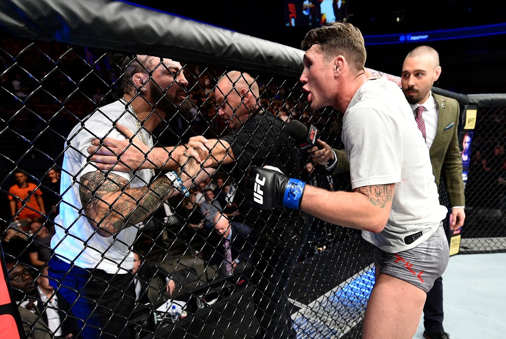 Darren Till discute com Mike Perry e o desafia após a sua vitória sobre Donald Cerrone no UFC Polônia (Foto: Getty Images)