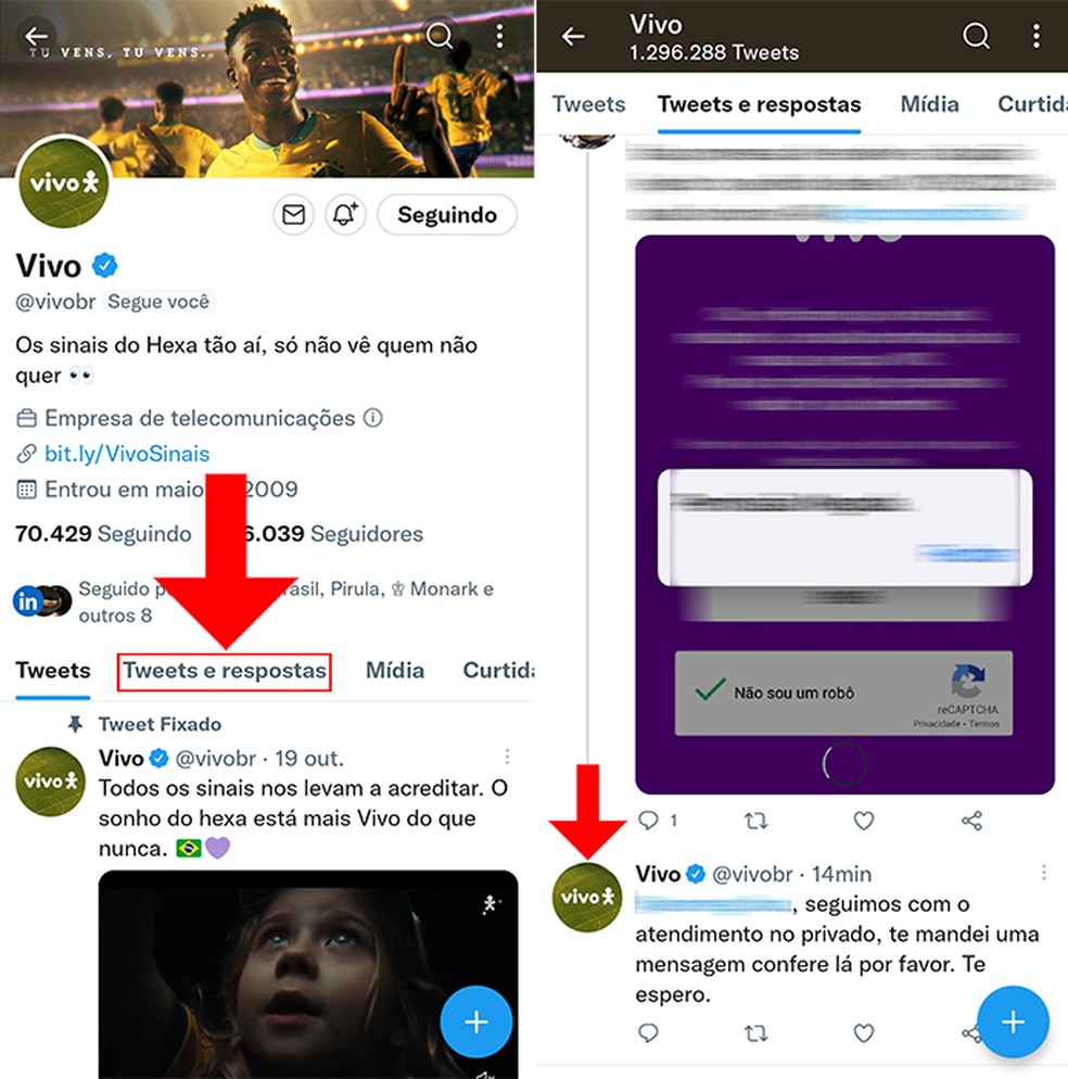 A Vivo costuma responder os clientes via redes sociais como o Twitter — Foto: Reprodução/Willian Rodrigues