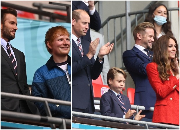 David Beckham, Ed Sheeran, príncipe William, George e Kate Middleton (Foto: Getty Images)