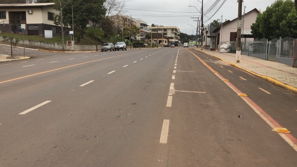 Rua onde a bebê foi encontrada, em Panambi — Foto: Reprodução/RBS TV