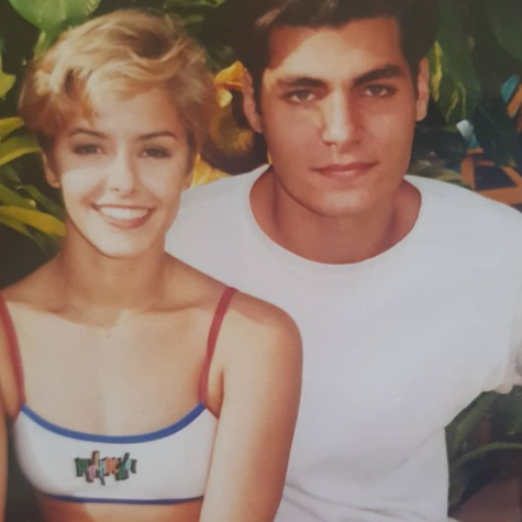 Bianca Rinaldi com Thiago Lacerda na época de 'Malhação', em 1997 (Foto: Reprodução Instagram)