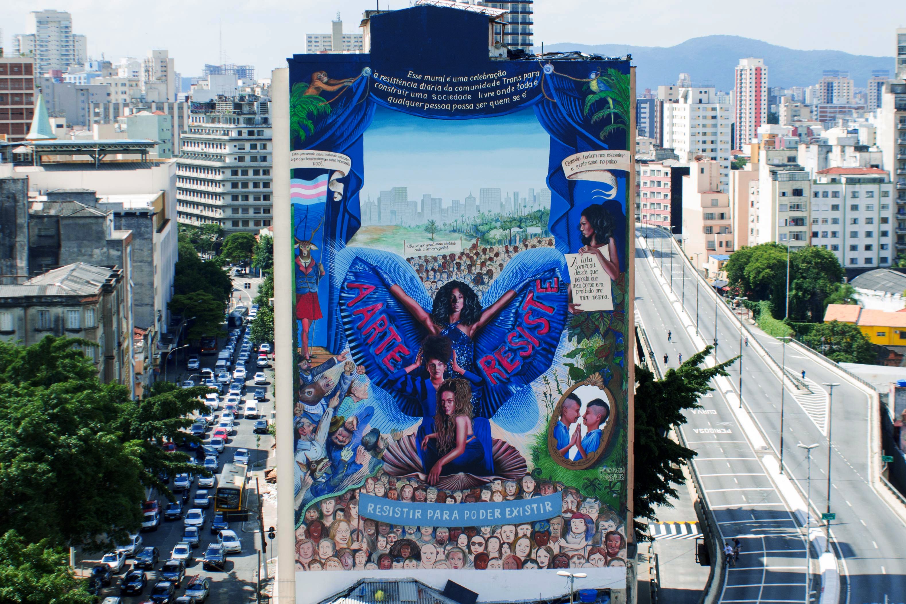 Pati Rigon - Mural A Arte Resiste, Minhocão, São Paulo (Foto: Divulgação)