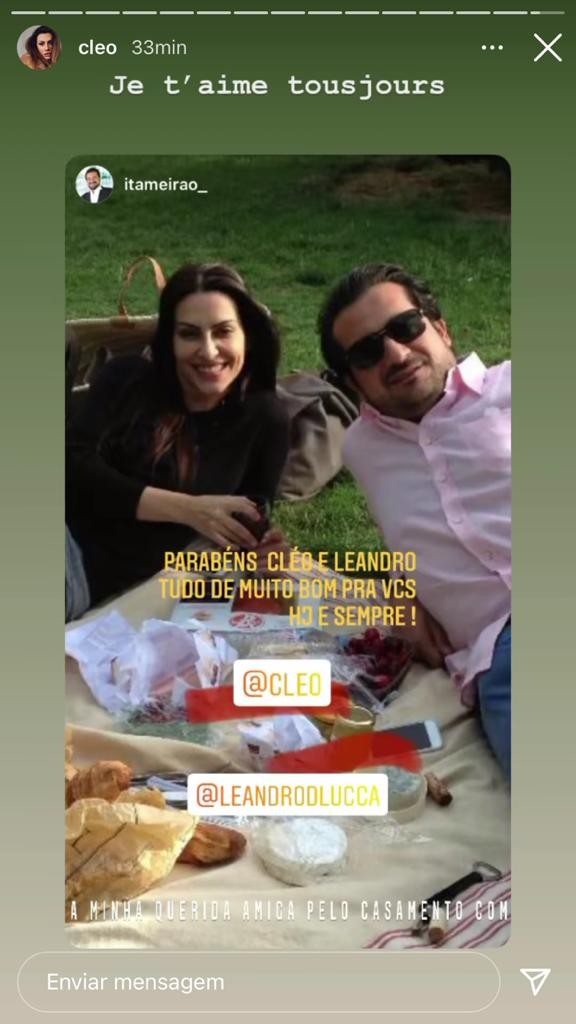 Cleo posta fotos do casamento com Leandro D'Lucca (Foto: Reprodução/Instagram)