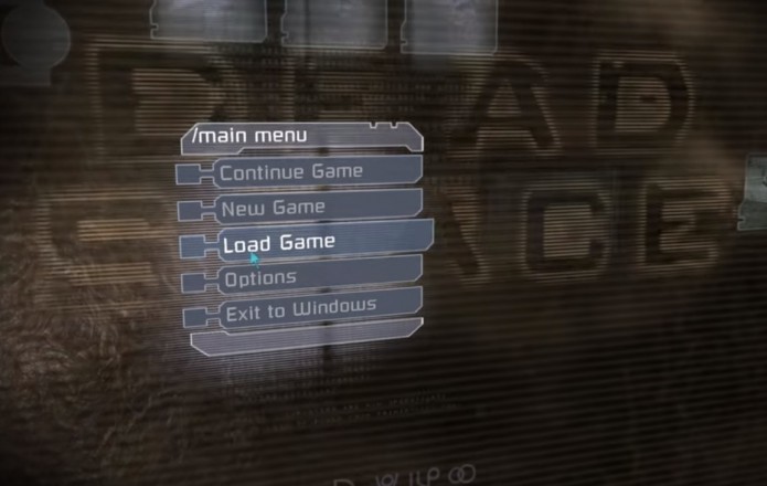 Выкидывает в главное меню. Меню паузы в играх. Пауза в игре. Dead Space main menu UI. Dead Space main menu options.