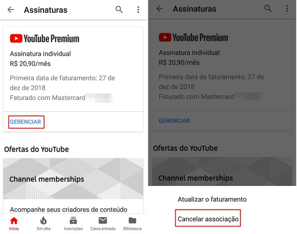 Cancelar Youtube Music