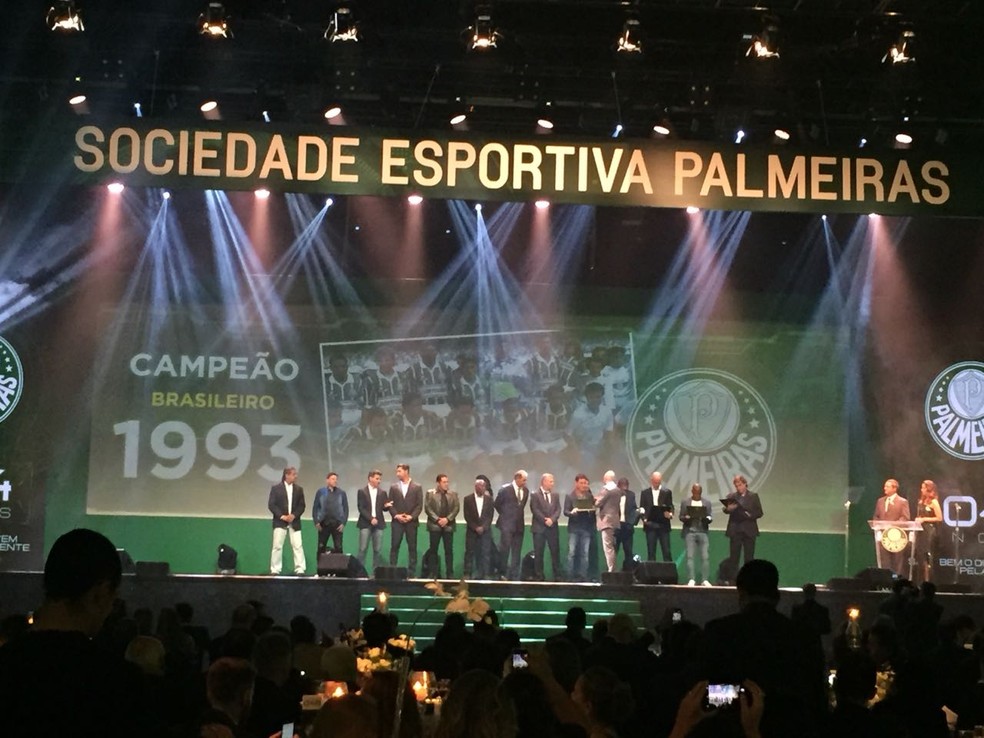 Palmeiras fez festa pelos 104 anos: presidente e patrocinadora estÃ£o unidos (Foto: Felipe Zito)