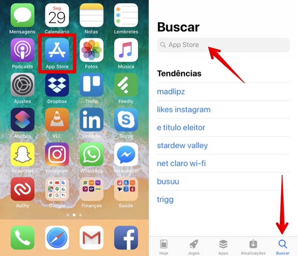 Pesquise por figurinhas na App Store — Foto: Reprodução/Helito Beggiora
